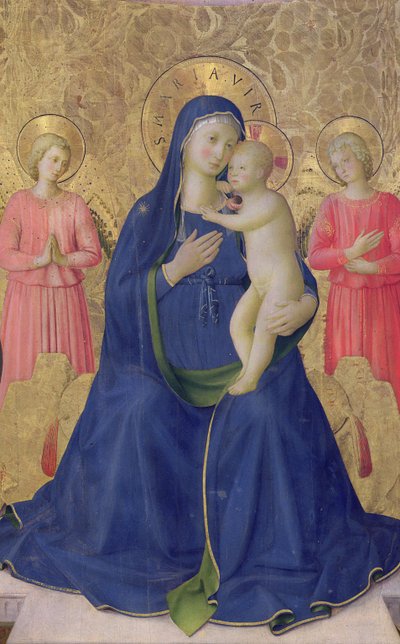 The Bosco ai Frati Altarpiece: The Virgin and Child enthroned with two angels (detail) by Fra Angelico